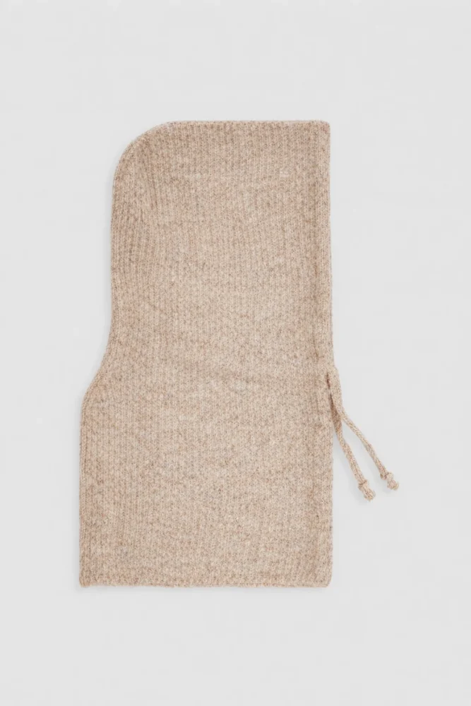 Balaclava Wool Knit Hat – Beige