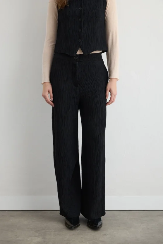Anka Collection Crinkle Pants Black - 3