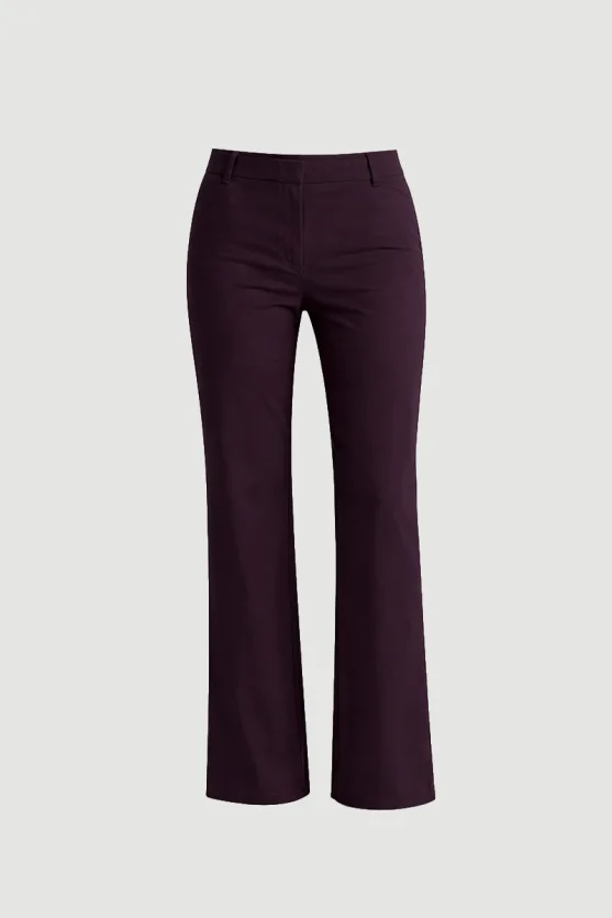 Anka Collection Embroidered Pocket Canvas Pants Plum - 7