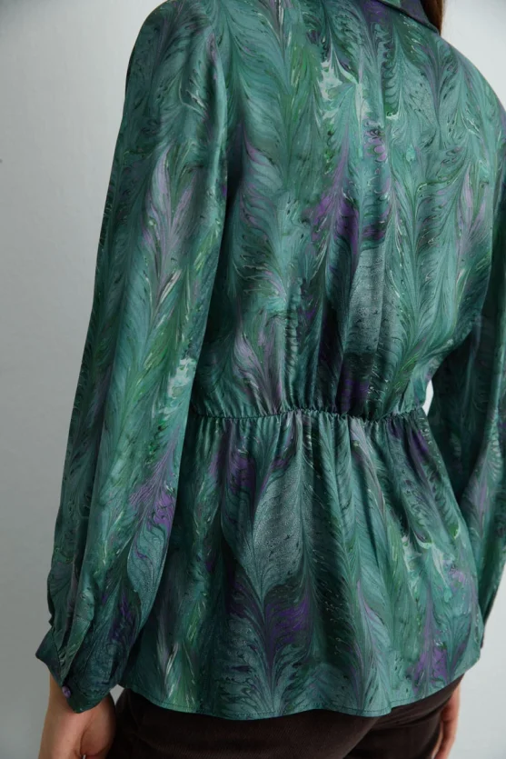 Anka Collection Fitted Viscose Blouse Green - 5