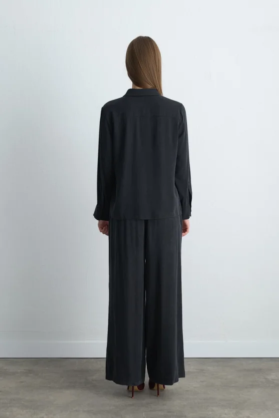 Anka Collection Lyocell Shirt Black - 5