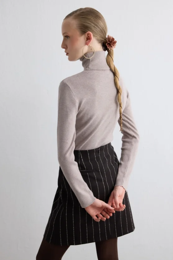 Double Cord Rose Brooch Brown - 4