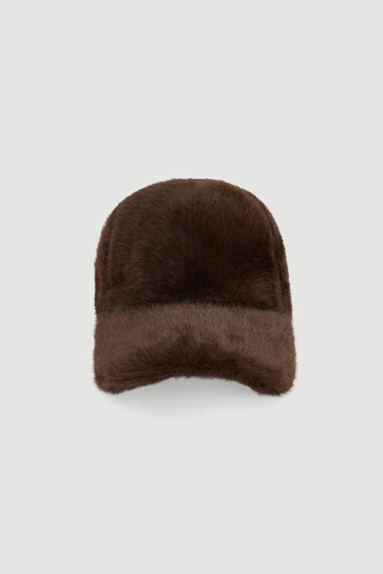 Faux Fur Hat Brown - 1