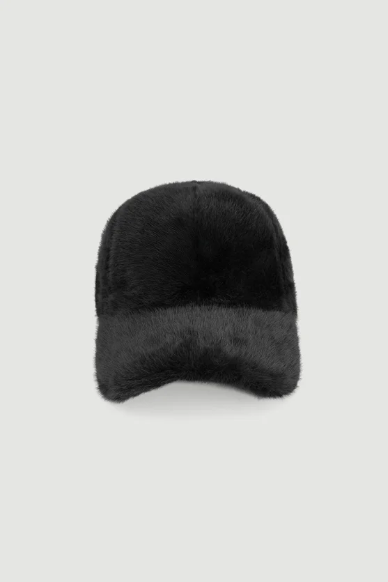 Faux Fur Hat Cap Black - 1