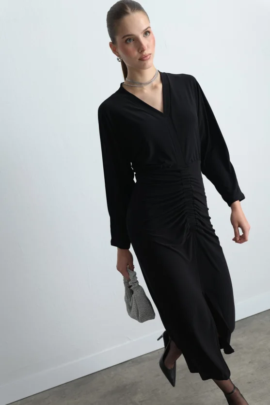 Jersey Midi Dress Black - 5