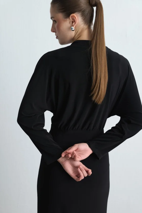 Jersey Midi Dress Black - 6