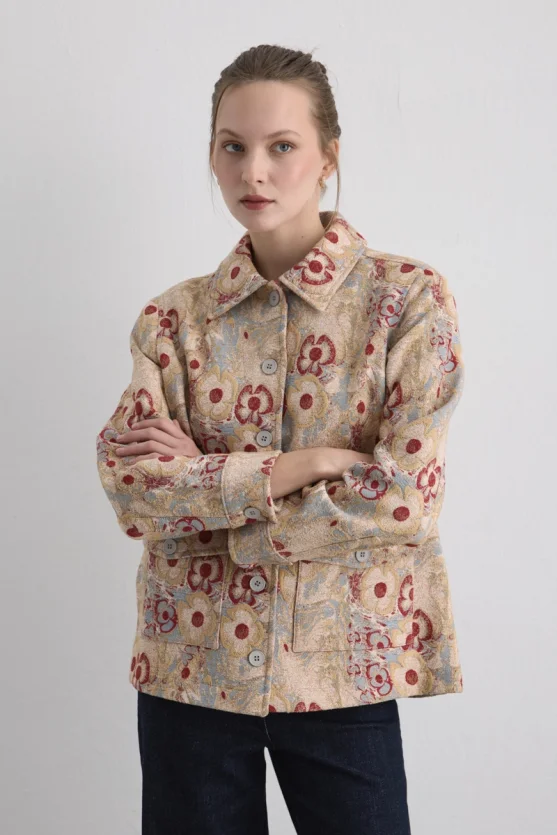 Phoenix Collection Jacquard Jacket Red - 2