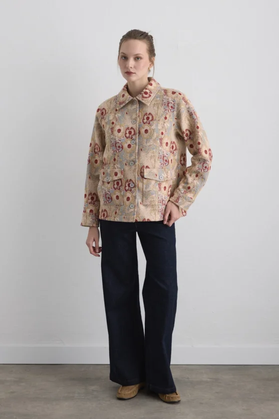 Phoenix Collection Jacquard Jacket Red - 1