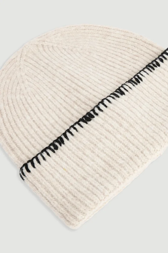 Shearling Stitch Beanie Beige - 4
