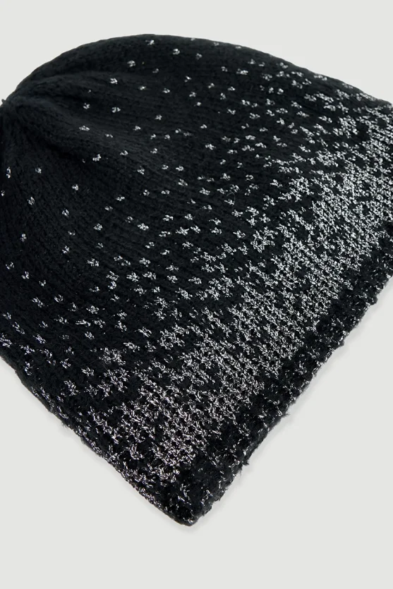 Shimmery Beanie Black - 2