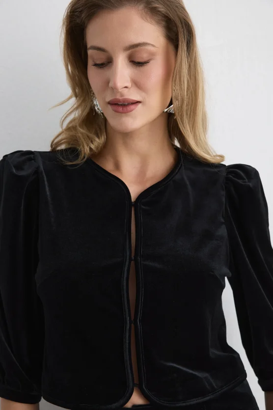 Velvet Bolero Jacket Black - 6